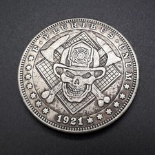 EDC Coin Münze Medaille Freiwillige Feuerwehr Firefighter Axt First Responder