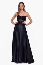 Blondie Nite dress strapless black prom dress with sequin and lace