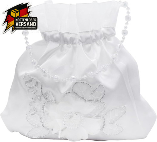 Weiße brauttasche satin - brauttasche,