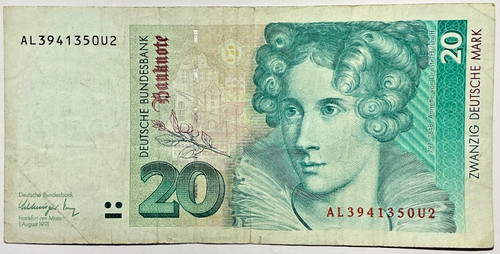 1991 geldschein brd - 20,