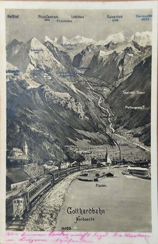 Postkarte gotthardbahn - postkarte,