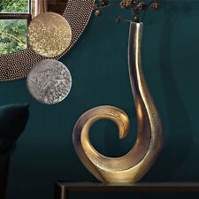 Vase FineBuy Blumenvase 47 cm Aluminium Spirale Tischvase Wohndeko Dekovase 