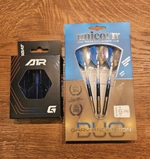 Unicorn 23 G Steeldarts Gary Anderson Duo + Goat Air Flights Blau