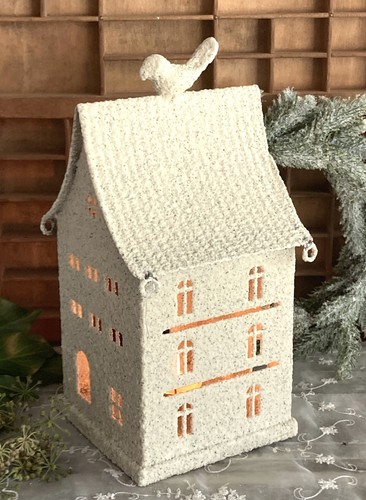 Shabby großes windlicht haus - windlicht,
