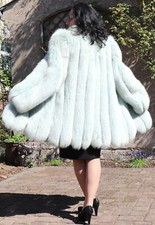 Pelzmantel Fuchsmantel Saga Fox Pelz Fell Polar Shadowfuchs Mantel Mint Grün Rar