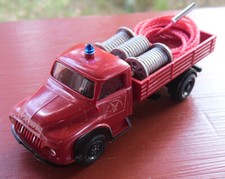 WIKING Bedford J Feuerwehr Pritschen-LKW Schlauchwagen FALCK Brandvæsen, Danmark