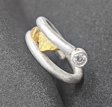 Ring mit Saphir, Silber 999 