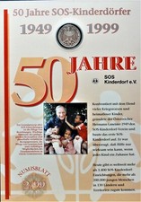 NUMISBLATT 10,- DM 1999 J SILBER-925‰ - 50 Jahre SOS-Kinderdörfer  st/unc neuw.