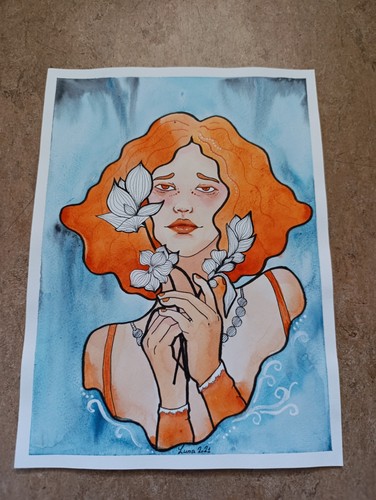 Aquarell zeichnung original - aquarell,