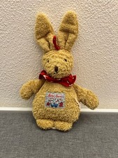 KÄTHE KRUSE HASE STOFFTIER FROTTEE SPIELUHR 25 CM BRAUN ROT LA LE LU