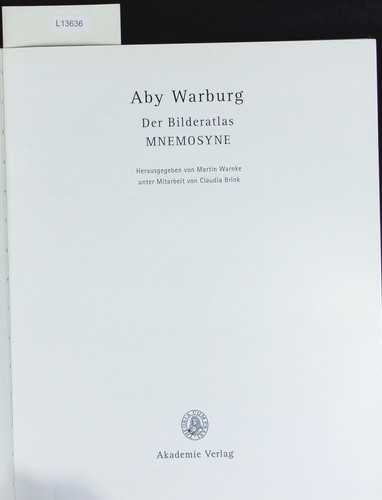 Der bilderatlas mnemosyne - bilderatlas,