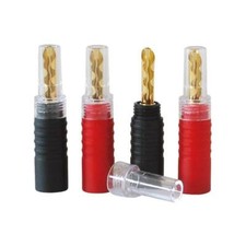 DYNAVOX Bananen Hohl Stecker 4mm vergoldet 4 Stück Bananas Lautsprecher High End