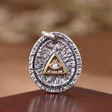 I05 Anhänger oval Freimaurersymbol allsehendes Auge Sterling Silber 925