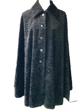 Sallie Sahne  Umhang Cape Poncho schwarz Damen Kunstpelz