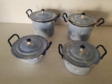 4 alte Emaille Kochtöpfe *