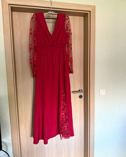 Maxikleid spitze rot - spitze, mit