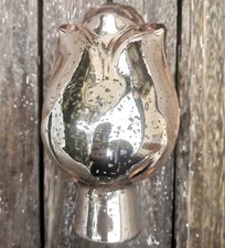 Glaskugel Gartendeko Kugel Rosa  Blüte Kugel Rosenkugel Glas Silber Bauernsilber