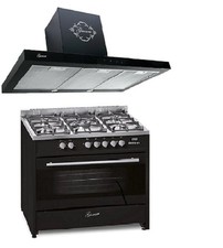 Gurari GCH 911 BL Gas Elektro Standherd 90cm Dunstabzugshaube 90 cm 