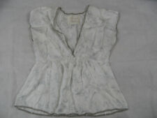 VINTAGE Johnny Was leichte Seidentunika creme gemustert Gr. S TOP KoS121