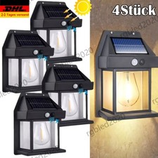 4X Solarleuchte Wolfram Außen Solarlampe mit Bewegungsmelder LED Wand Garten DHL
