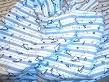 stoffe BIO Jersey Baumwolle 0.50 X 1.60 Mtr. Kinder  Muster  SEGELBOOT