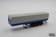 Herpa Pritsche/Plane-Auflieger 3a blau/grau/schwarz/rot unbedruckt 1:87 /H25331