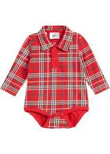 Baby Langarmbody aus Bio-Baumwolle Gr. 68/74 Rot Tiefgrün Wollweiß Bedruckt Neu