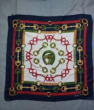 WINDSOR Vintage Seide Halstuch Logo Print Pferd Muster Made in Italy