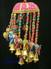 Mobile mit 15 Elefanten aus Stoff aus Indien mit Glöckchen