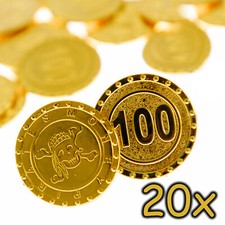 20 Goldmünzen Gold Münzen Schatzsuche Piraten Mitgebsel Deko Kinder Geburtstag