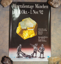 Plakat der Mineralientage München 1992, Format 42 x 59,5 cm, ungebraucht