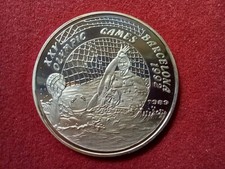 Laos 50 Kip 1989 Silbermünze 999er Ag Olympische Spiele Barcelona 1992 nur 1.015