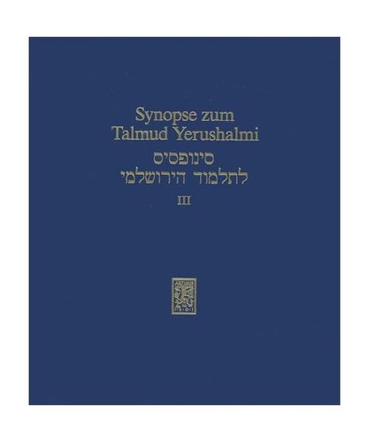Synopse zum talmud yerushalmi - zum,