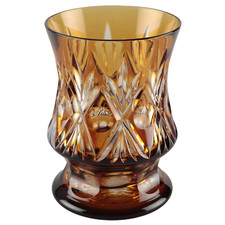 💚 WMF Cristal Cabinet bernstein Überfang Glas Becher 12 cm Bleikristall 💚