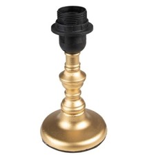 6LMP281 GO Lampenfuß Stehlampe 10x20cm Gold Vintage Holz rund Lampensockel