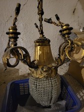 Ganz besonderer antiker Rocaille Bronze Leuchter,5 armig zum Restaurieren