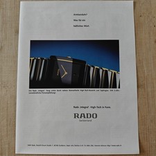 Rado Integral Watch Uhr 1998 Vintage Werbung Anzeige Werbeanzeige Advert Adv