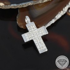 Wert 2490 € Brillant Anhänger Kreuz (ca. 0,42 carat) 585 14 Karat Weiß Gold xxyy