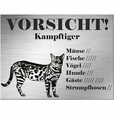 Bengalische Katze - Bengale - Schild bedruckt - Alu-Dibond Deko Geschenkidee 7