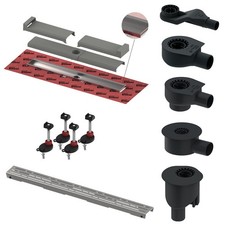 TECE Drainline Evo Duschrinne Designrost Basic / Linas 70 - 120 cm Komplettset