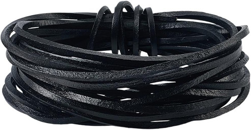 Schwarzes lederband 3mm - 5,