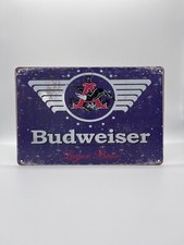 Blechschild Budweiser 20x30cm Nostalgie Retro Reklame Vintage Deko Bier Neu