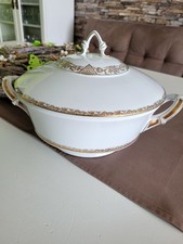 Hutschenreuther Porzellan Terrine 50 Jahre Bavaria goldverziert Jugendstil groß