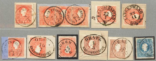 1858 lot 5 15kr 10st - lot,,