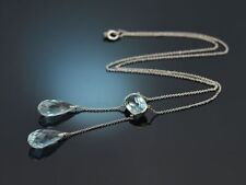 ENGLISCHES JUGENDSTIL COLLIER MIT GROSSEN AQUAMARINEN AUS PLATIN UM 1910