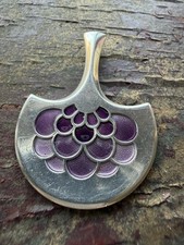 David Andersen Sterling Silber Anhänger Emaille Lila Norwegen Norweger...