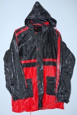 PVC Geschweißte Regenjacke + Kapuze Regenmantel Regen Mantel Jacke 52 / L