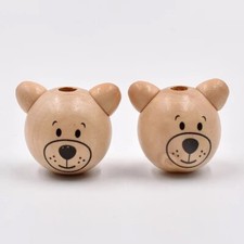 10 Stck. Holz 3D Bär Kugel