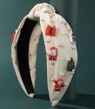 WUNDERSCHÖNER WEIHNACHTS HAARSCHMUCK HAARREIF BEIGE PERLEN HANDMADE HAARSCHMUCK