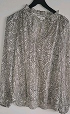 H & M, Tunika, Longbluse, weiß schwarz, Gr. S, Langarm, NEU